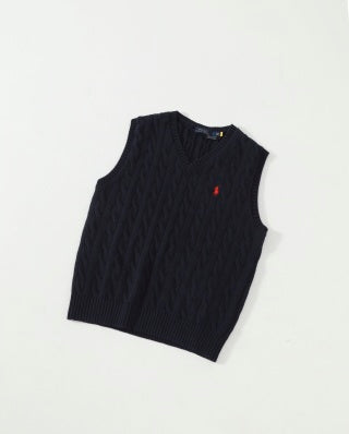 Ralph Lauren Cable Knit V-Neck Sweater Vest