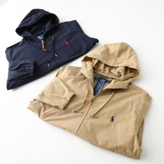 Ralph Lauren Outerwear Cotton Drawstring Hood Zip Jacket