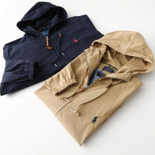 Ralph Lauren Outerwear Cotton Drawstring Hood Zip Jacket