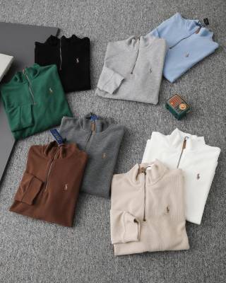 Ralph Lauren Sweatshirt Color Pony Embroidered Half-Zip Pullover