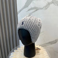 Ralph Lauren Hat Gray Ribbed Pony Knit Beanie