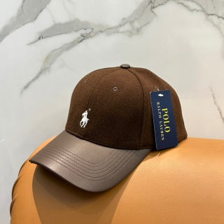 Ralph Lauren Hat Brown Curved-Brim Embroidered Pony Baseball Cap
