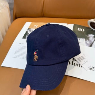 Ralph Lauren Hat Navy Multicolor Pony Curved-Brim Baseball Cap