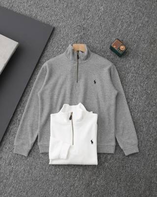 Ralph Lauren Sweatshirt Pony Embroidered Quarter-Zip Stand Collar Pullover