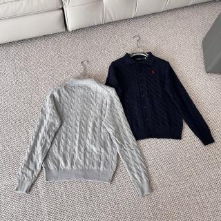 Ralph Lauren Cable Knit Collared Cardigan Sweater