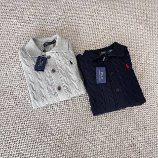 Ralph Lauren Cable Knit Collared Cardigan Sweater