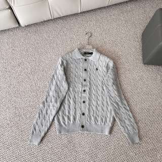 Ralph Lauren Cable Knit Collared Cardigan Sweater