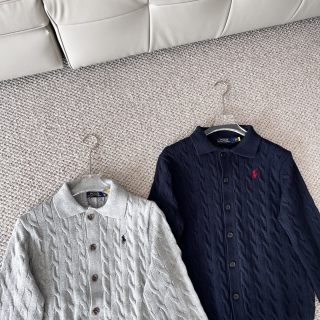 Ralph Lauren Cable Knit Collared Cardigan Sweater