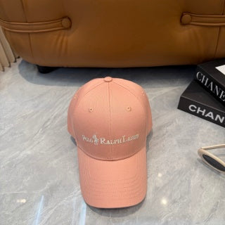 Ralph Lauren Hat Blush Pink Textured Baseball Cap with White Polo Ralph Lauren Wordmark