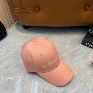 Ralph Lauren Hat Blush Pink Textured Baseball Cap with White Polo Ralph Lauren Wordmark