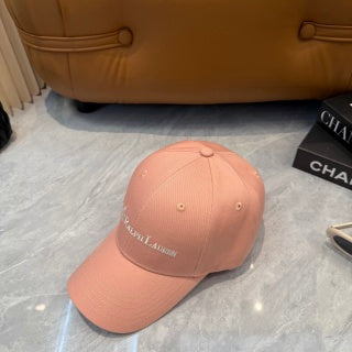 Ralph Lauren Hat Blush Pink Textured Baseball Cap with White Polo Ralph Lauren Wordmark