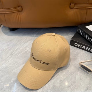 Ralph Lauren Hat Khaki Beige Baseball Cap with Front Polo Ralph Lauren Wordmark