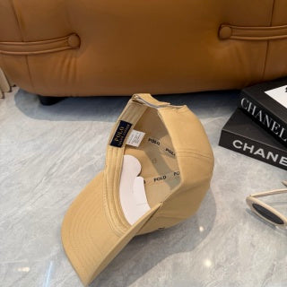 Ralph Lauren Hat Khaki Beige Baseball Cap with Front Polo Ralph Lauren Wordmark