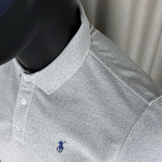 Ralph Lauren Unisex Light Gray Cotton Piqué Pony Polo Shirt
