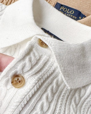 Ralph Lauren Cable Knit Cotton Polo Shirt