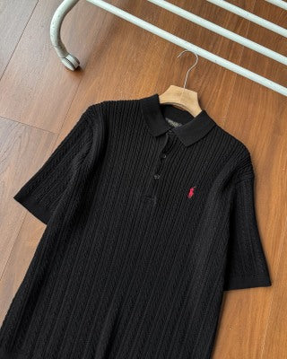 Ralph Lauren Cable Knit Cotton Polo Shirt