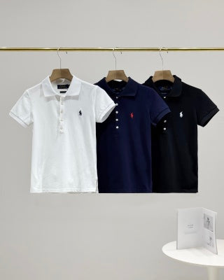 Ralph Lauren Women's Five Button Cotton Polo Shirt