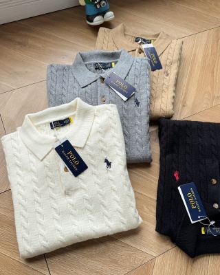 Ralph Lauren Cable-Knit Short Sleeve Polo Sweater