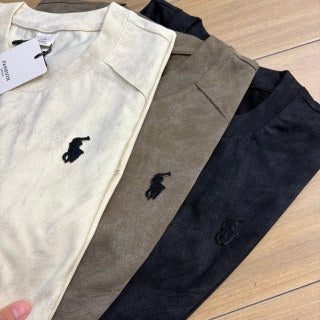Ralph Lauren T-shirt Washed Ribbed Neck Short Sleeve Tee
