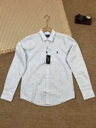 Ralph Lauren Shirt Linen Pinstripe Long Sleeve Shirt